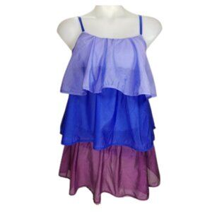 Women Purple/Dark Blue/Burgundy Ruffle Dress